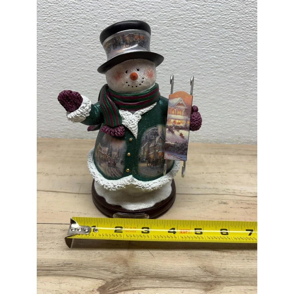 2004 Thomas Kinkade Village Christmas Snowman Bradford Collection